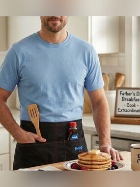 IHOP International House Of Pancakes Black Apron Double Sided Pockets Costume